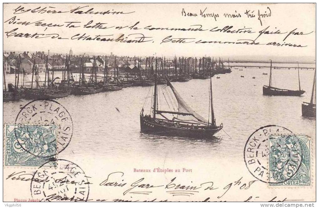 ETAPLES. Bateaux Au Port  Beaux Cachets!!! - Etaples