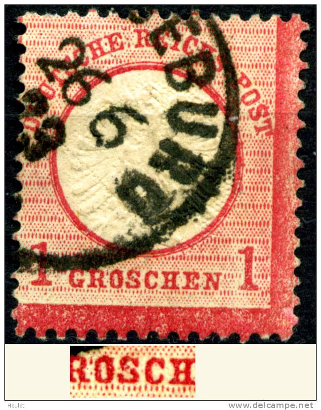 Deutsches Reich Mi.N°Plattenfehler 19 X Gest. 1872,Adler Mit Großem Brustschild Mit Plattenfehler N° 19 X S In GROSCHEN - Usados