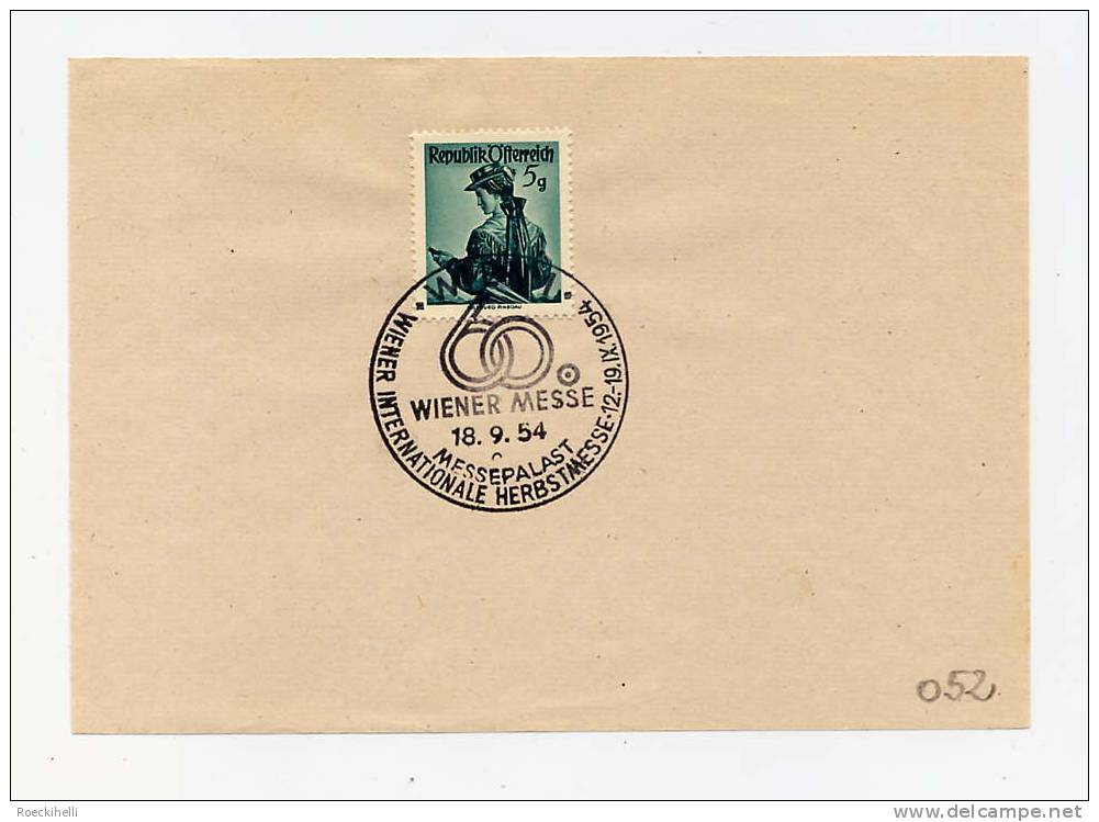 Sonderstempel-Blatt  - 18.9.54 -  Wien 1 - 60. Wiener Internat. Herbstmesse  (SSt 052) - Storia Postale