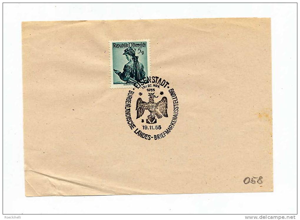 Sonderstempel-Blatt  - 19.11.55 -  Eisenstadt -  Burgenländ. Landes.Briefmarkenausst. (SSt 058) - Brieven En Documenten