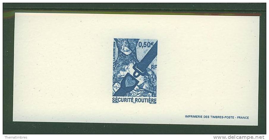 GRA3659 Securite Routiere Ceinture Carte Coeur 3659 France 2004 Gravure Officielle - Other (Earth)