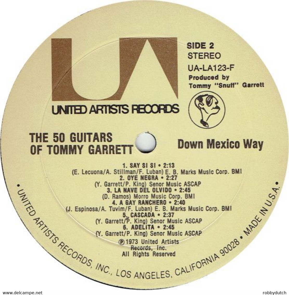 * LP *  THE 50 GUITARS OF TOMMY GARRETT - DOWN MEXICO WAY (USA 1973) - Instrumentaal