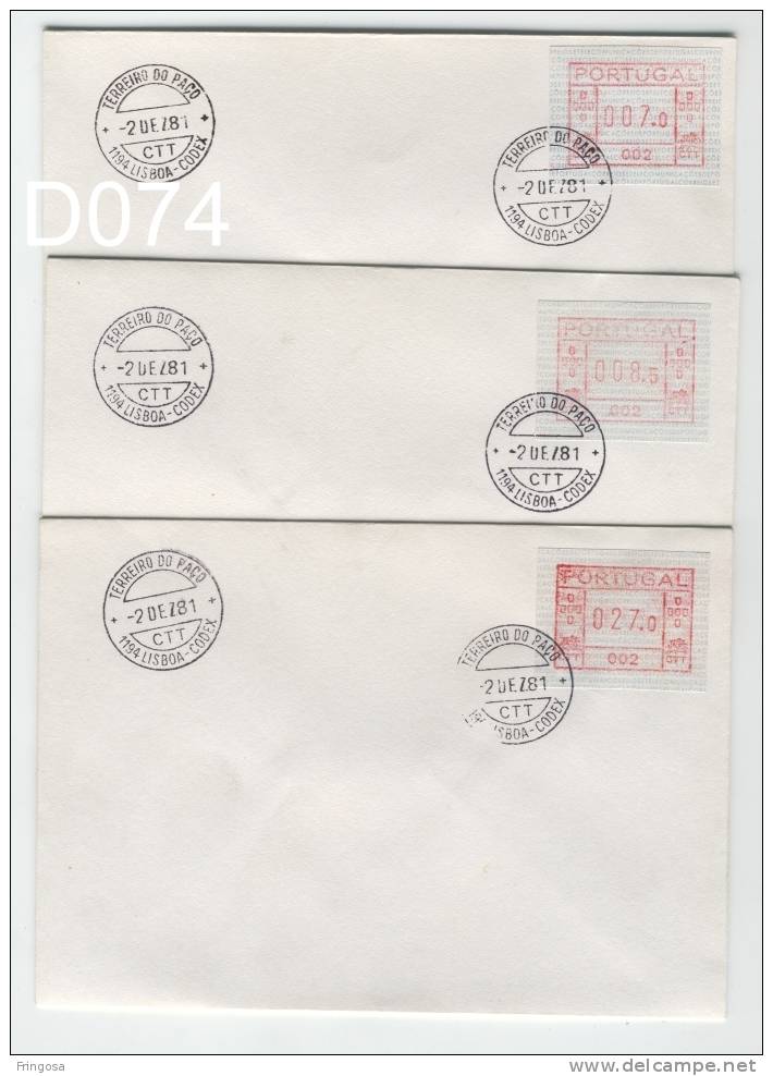 ATM Portugal - Frama 002 - FDC 7.0 + 8.5 + 27.0 : Caixa # 7 - Machine Labels [ATM]