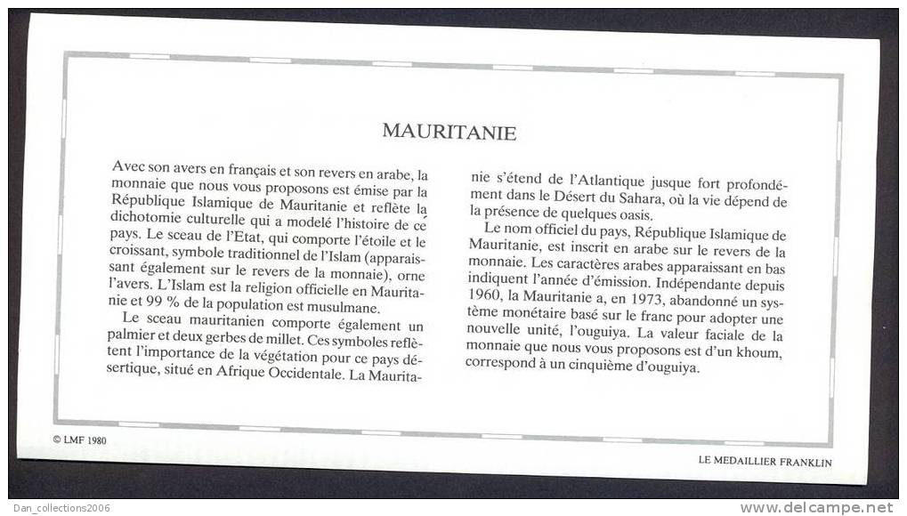 *MAURITANIE_MAURITANIA_PI ECE  DE 1/5 OUGUIYA _1973_ALU_FDC-UNC_* SOUS ENVELOPPE TIMBREE 1er JOUR*( 4 Scan) - Mauritanie
