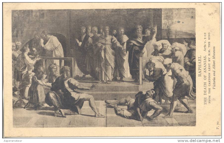 VICTORIA AND ALBERT MUSEUM. RAPHAEL. THE DEATH OF ANANIAS CPA TBE TOP CARTE CUAC - Museos