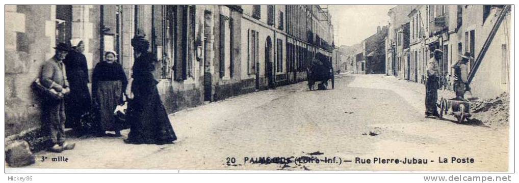 PAIMBOEUF--1922--Rue Pierre Jubau--(animée)--La Poste (à Gauche)--Ouvriers à Droite Avec Brouette-n° 20 éd 3000- - Paimboeuf