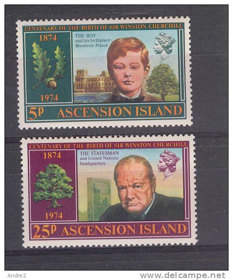 Ascension 1974 Birth Centenary Of Sir Winston Churchill.+ Miniatuire Sheet  *** MNH - Ascension