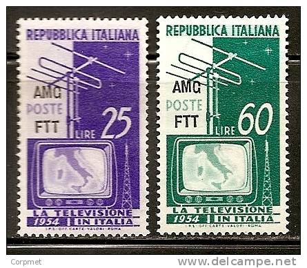 ITALIA - TRIESTE  - ZONA A - 1954 - TELEVISIONE NAZIONALE -  Sassone # 196/7  - MINT LH - Mint/hinged