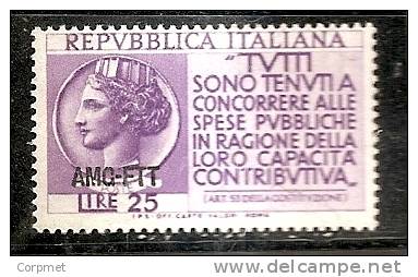 ITALIA - TRIESTE  - ZONA A - 1954 - DENUNCIA Del REDDITO -  Sassone # 198  - MINT LH - Nuovi