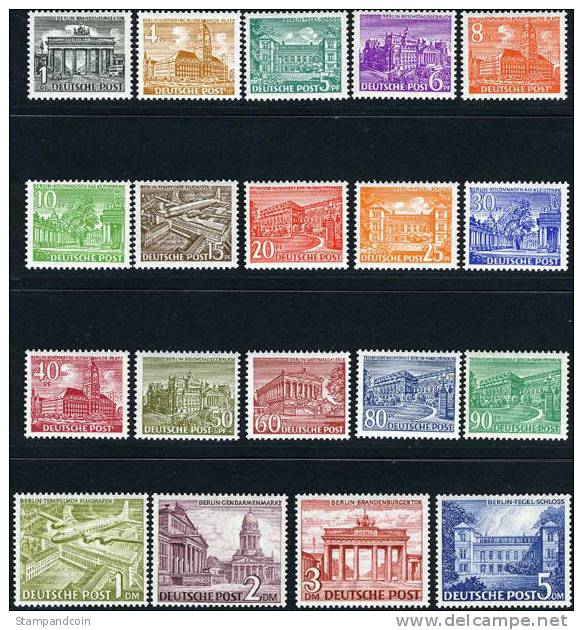 Germany Berlin 9N42-60 Mint Never Hinged Buildings Set From 1949 - Unused Stamps