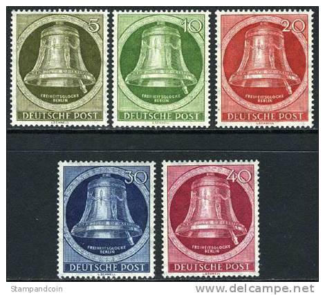 Germany Berlin 9N75-79 Mint Never Hinged Freedom Bell Set From 1951-52 - Ungebraucht