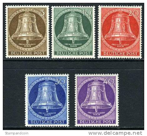 Germany Berlin 9N94-98 Mint Never Hinged Freedom Bell Set From 1953 - Unused Stamps