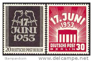 Germany Berlin 9N99-100 Mint Never Hinged Strike Set From 1953 - Ungebraucht