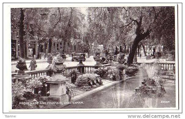 Royaume Uni :  Angleterre Promenade And Fountain With Animation And Snow CHELTENHAM - Cheltenham