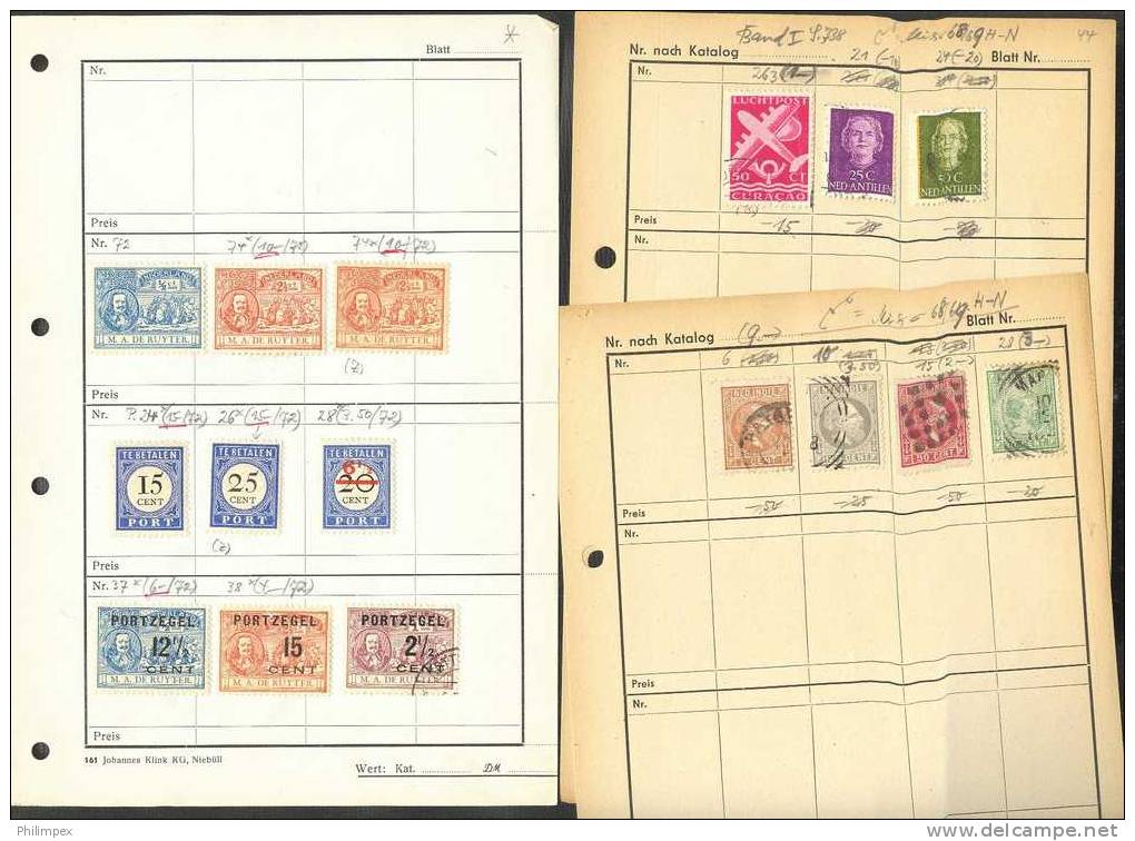 NETHERLANDS, 38 STAMPS ON APPROVAL PAGES - Collections