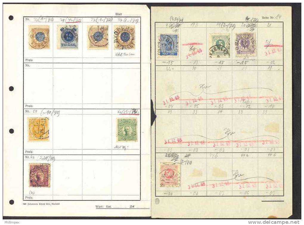 SWEDEN, 39 STAMPS ON APPROVAL PAGES, SEVERAL CLASSICS - Collections