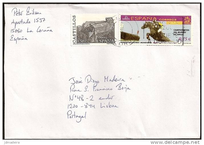 Spain Cover To Portugal With Horse Stamp - Storia Postale