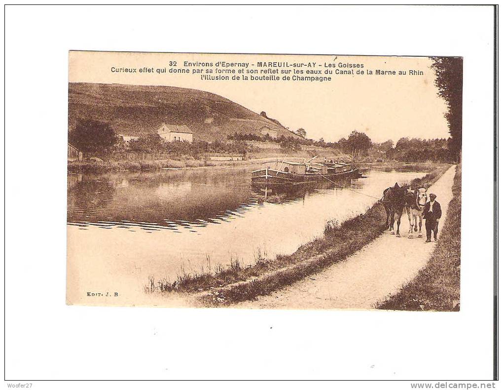 MAREUIL SUR AY Les Goisses Halage Péniche - Mareuil-sur-Ay