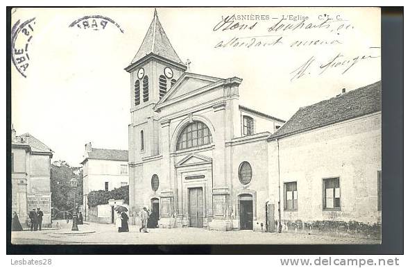 CPA 95-ASNIERES-L'Eglise Personnages-SUIT8 174 - Asnières-sur-Oise