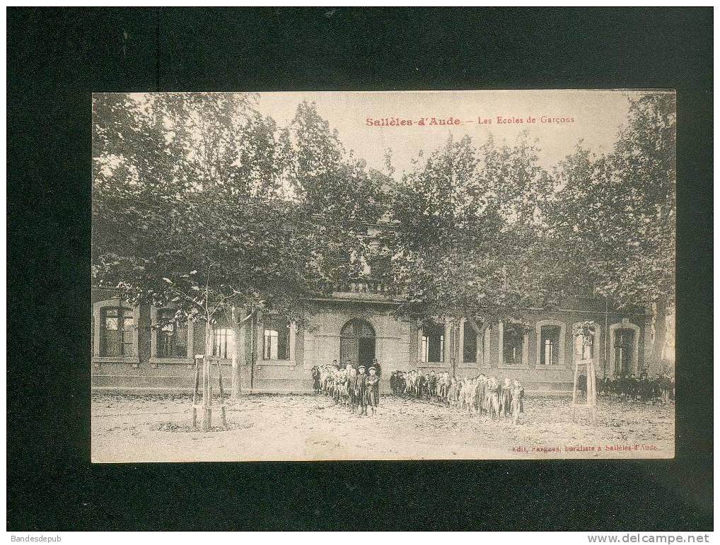 Sallèles D' Aude (11) - Les Ecoles De Garçons ( Animée école Enfant Ed. Fargues Buraliste ) - Salleles D'Aude