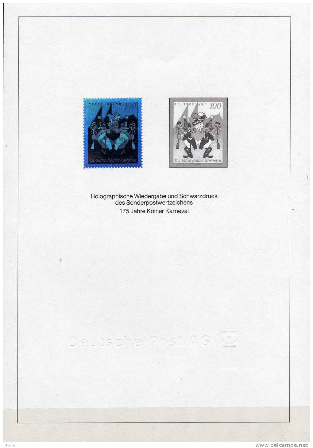 Karneval In Köln Hologramm 1903+SD 20 In Bund-Jahrbuch 1997 ** 80€ Narren M/s Black Print Sheet Bf Germany Out Year Book - Karnaval