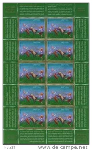 LATVIA   Fairy-tale -sheep - Hund - Bilker - Birds  MNH  Mini Sheet 2009 Y - Fiabe, Racconti Popolari & Leggende