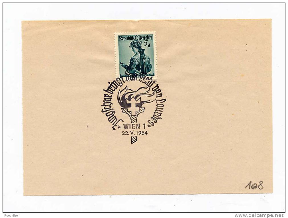 Sonderstempel-Blatt - 22.V.54 -  Jungschar Bringt Das Licht V. Lourdes (SSt 108) - Lettres & Documents