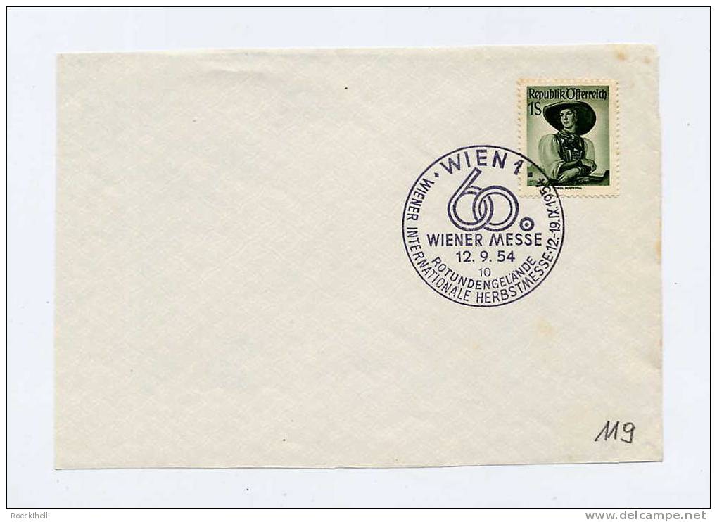 Sonderstempel-Blatt - 12.9.54 -  60. Wiener Internat. Herbstmesse  (SSt 119) - Storia Postale