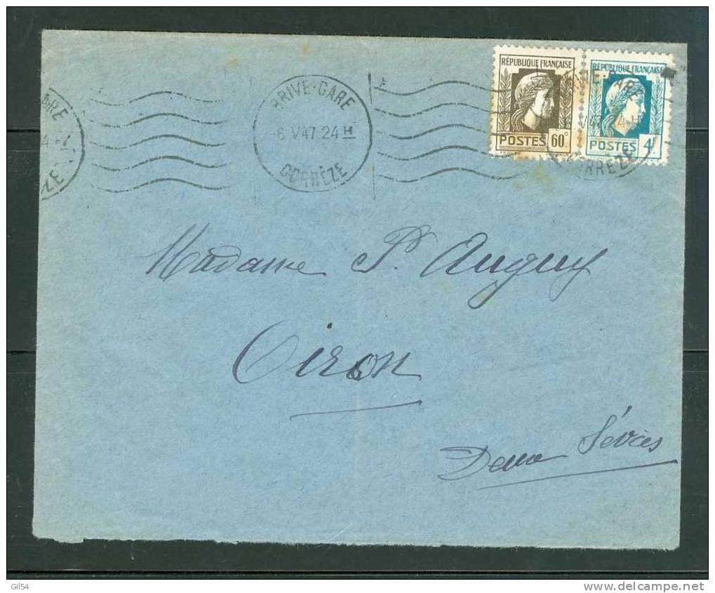 Lettre Affranchie Par Mariane D'alger Yvert N°634 = Yver N°643 EN 1947  -  AA11 - 1944 Coq Et Marianne D'Alger