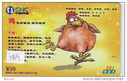 Télécarte COQ (189) ZODIAQUE * COCK PHONECARD HOROSCOPE * HAAN * HAHN * ROOSTER * DIERENRIEM * ZODIAC * HOROSCOOP - Zodiac