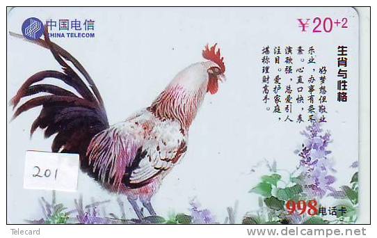 TELEFONKARTE HAHN COQ (201) ZODIAQUE * COCK PHONECARD HOROSCOPE * HAAN * ROOSTER * DIERENRIEM * ZODIAC * HOROSCOOP - Sternzeichen