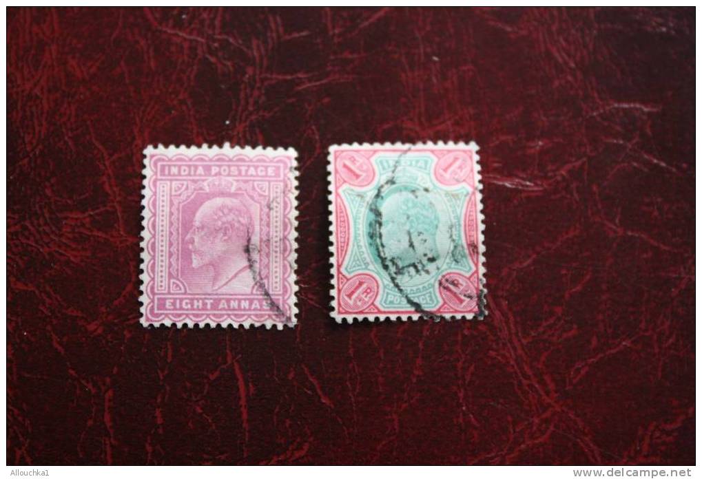 2 STAMPS - TIMBRES  DE GREAT BRITAIN GRANDE BRETAGNE ROYAUME UNI  COLONIE ANGLAISE INDIA  POSTAGE - 1902-11 King Edward VII