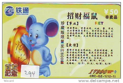 Télécarte SOURIS (294) ZODIAQUE * MOUSE PHONECARD HOROSCOPE * MUIS * MAUS * DIERENRIEM * ZODIAC * HOROSCOOP - Zodiaco