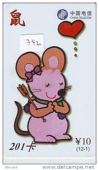 TELEFONKARTE Télécarte SOURIS (342) ZODIAQUE * MOUSE PHONECARD HOROSCOPE * MUIS * MAUS * DIERENRIEM * ZODIAC * HOROSCOOP - Zodiaco