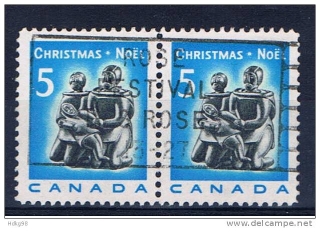 CDN+ Kanada 1968 Mi 430 Weihnachten (Paar) - Oblitérés