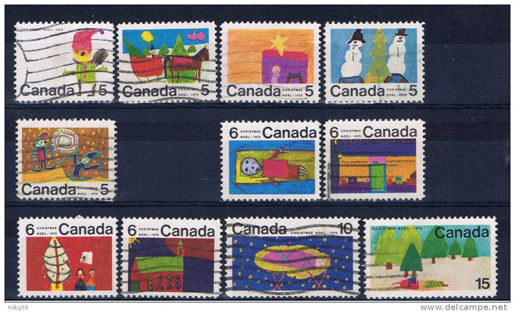 CDN Kanada 1970 Mi 462-73 Weihnachten (ohne 267) - Gebruikt