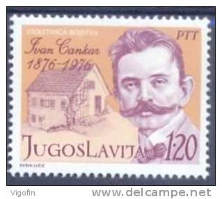 YU 1976-1637 IVAN CANKAR, YUGOSLAVIA, 1 X 1v, MNH - Ongebruikt