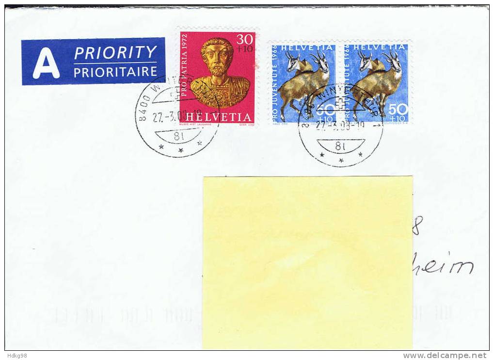 CH Schweiz 1966 1972 Mi 849 973 Brief - Covers & Documents