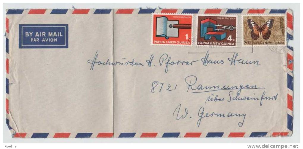Papua & New Guinea Air Mail Cover Sent To Germany Including A Butterfly Stamp - Papouasie-Nouvelle-Guinée