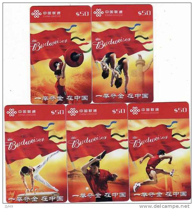 B04014 China Budweiser Beer 5pcs Rare - Alimentación