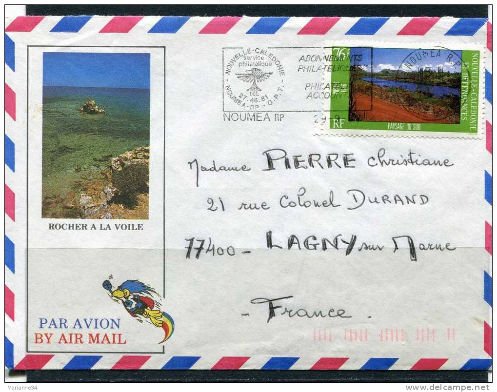 Nouvelle Calédonie-lettre Illustrée (rocher à La Voile)avec Timbres YT 526 - Covers & Documents