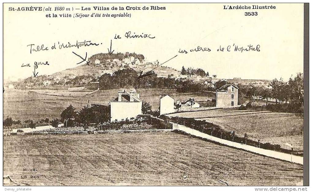 07/  LES  VILLAS DE LA CROIX DE RIBES ET LA VILLE ( SEJOUR D'ETE TRES AGREABLE ) - Saint Agrève