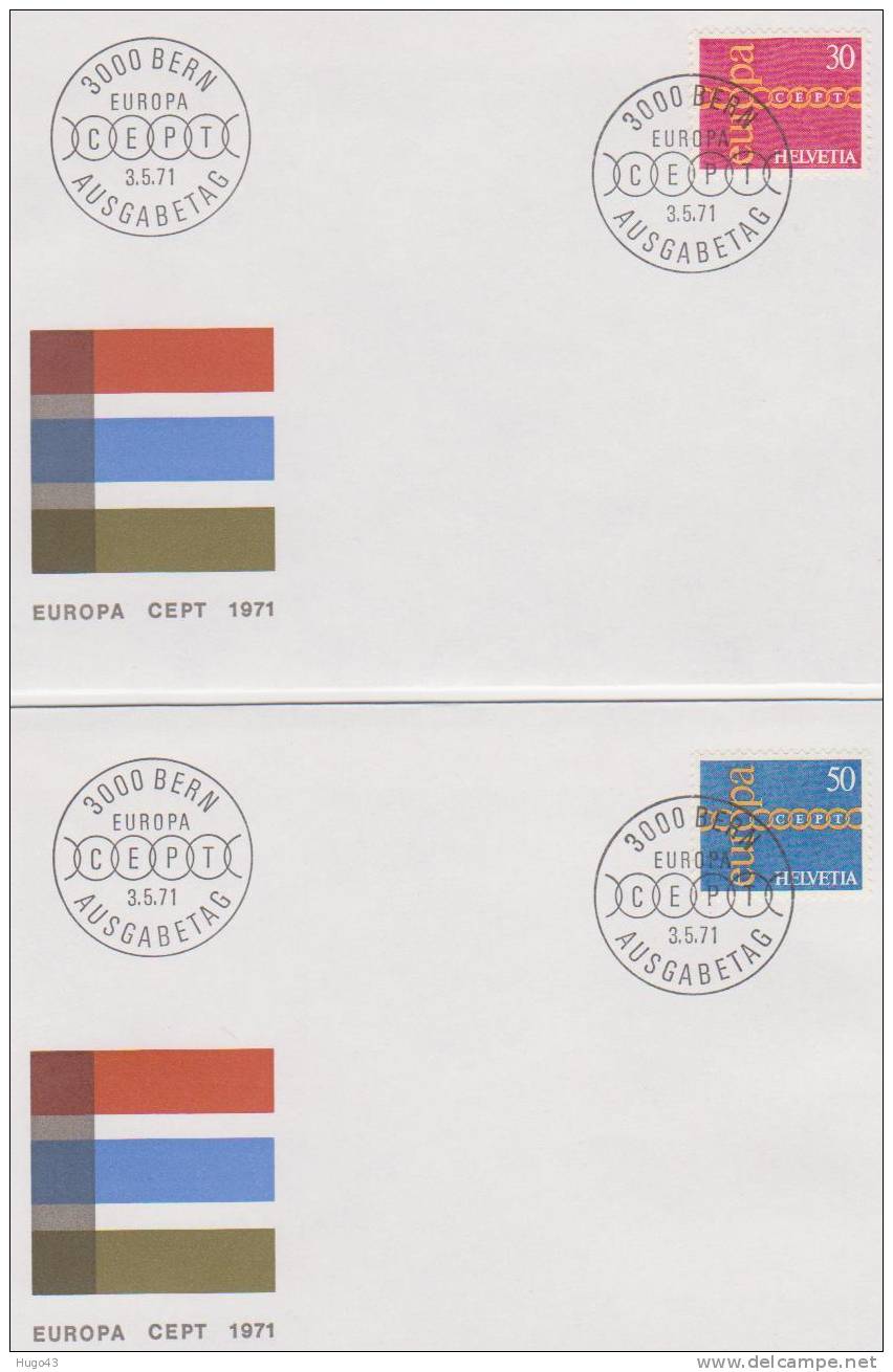 EUROPA CEPT SUISSE  1971 2 PLIS FDC - 1971