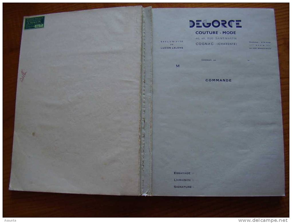 Livre De Bons De Commande De Degorce Couture Mode à Cognac En Charente  . + De 600 G. 3 Scans - Poitou-Charentes