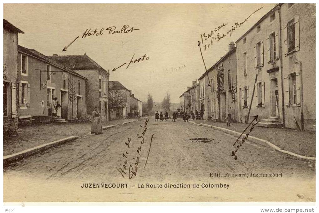 CPA (52)       JUZENNECOURT La Route Direction De Colombey - Juzennecourt