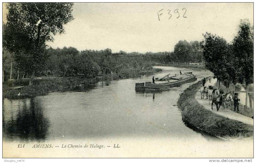 80-AMIENS-LE CHEMIN DE HALAGE....- CPA ANIMEE - Amiens