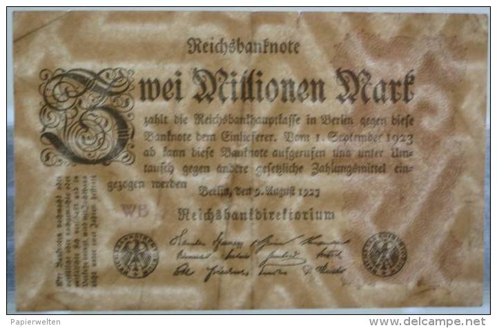 2000000 Mark 1923 (WPM 104a) 2 Millionen 9.8.1923 - 2 Miljoen Mark