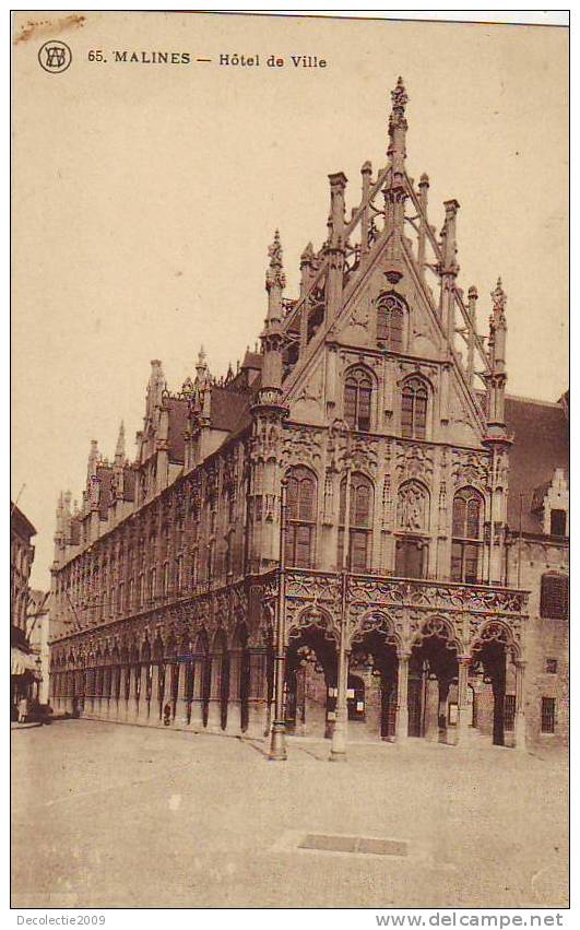 Z5542 Belgium Malines Mechelen Hotel De Ville Not Used PPC 1932 - Machelen