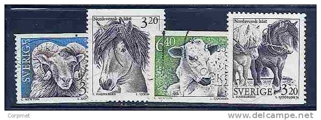 SWEDEN - FAUNA - FARM ANIMALS - Yvert # 1786/9 -  VF USED - Used Stamps