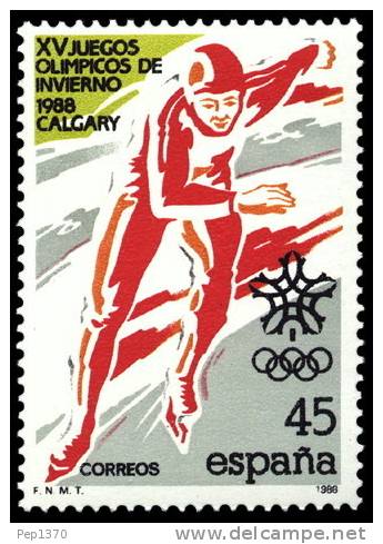 ESPAÑA 1988 - JUEGOS OLIMPICOS DE INVIERNO EN CALGARY - PATINAJE - Edifil 2932 - Yvert 2548 - Winter 1988: Calgary